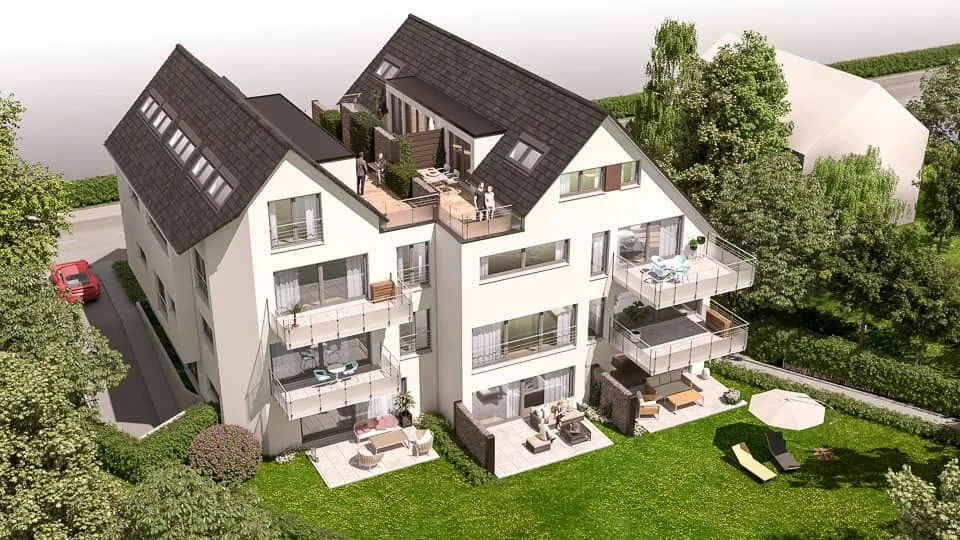 Dachstuhl in Sindelfingen – Holzdachkonstruktion von oben